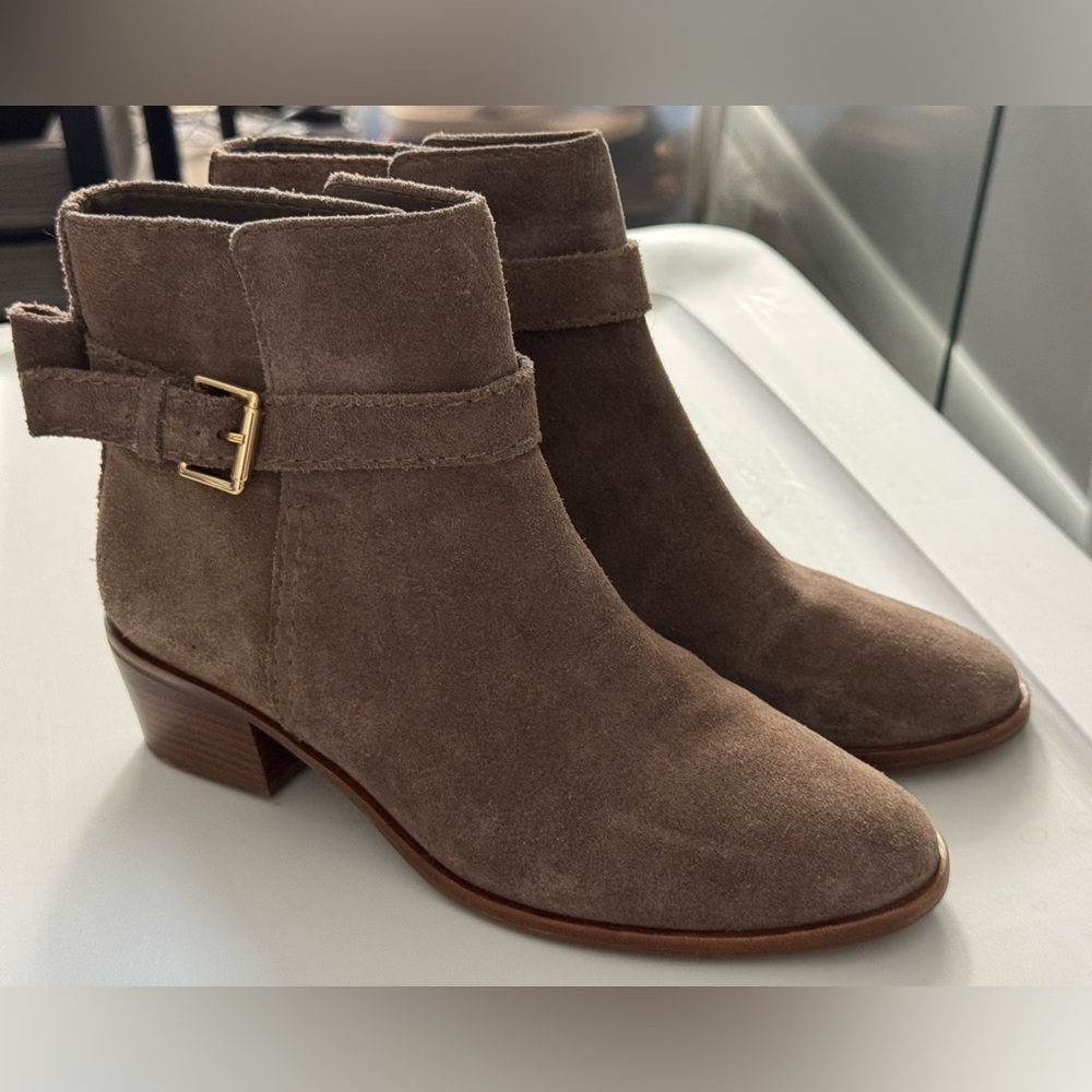 Elegant Tan Suede Ankle Boots by Kate Spade